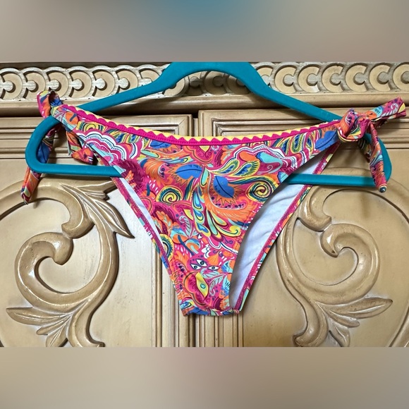 Bikini bottom Multi gorgeous colors sz Lguc adjustable sudes 👁️ at measurements - Picture 7 of 10